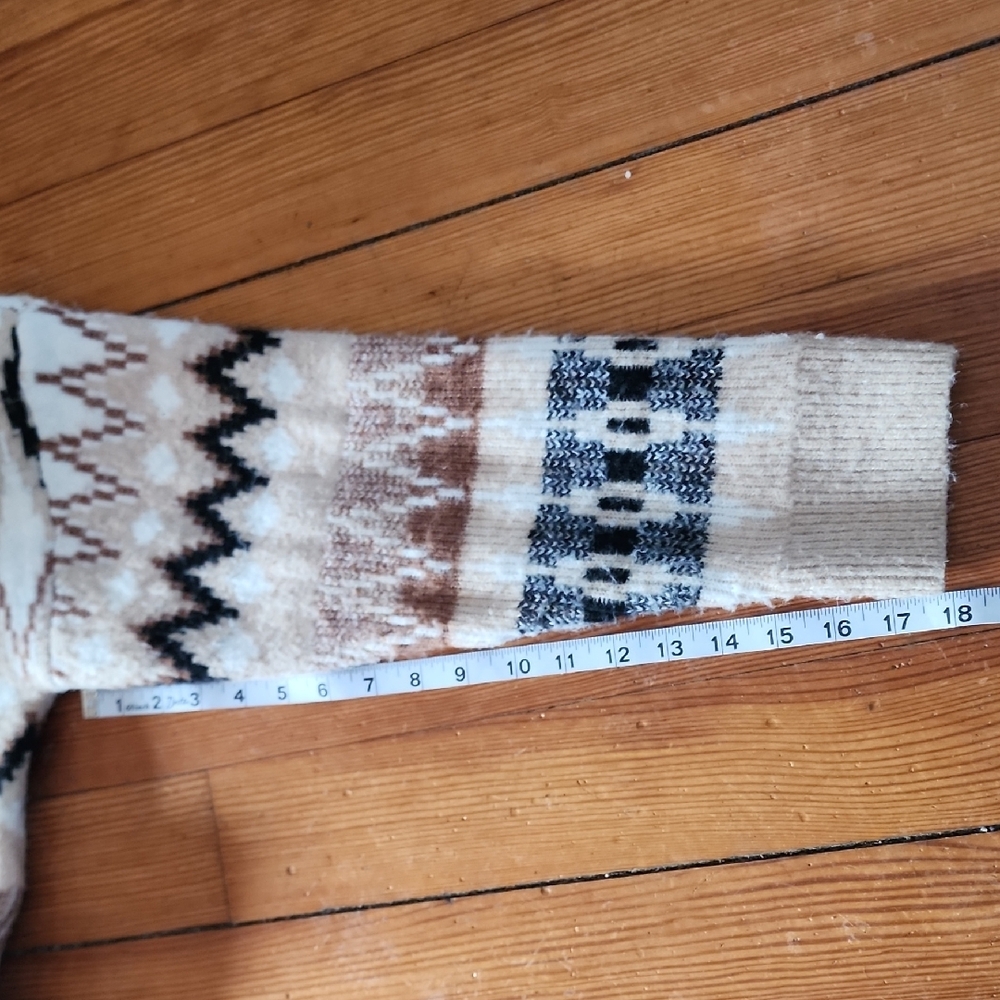Frye Cream and Brown Geometric Women's Sweater Large - Picture 11 of 11